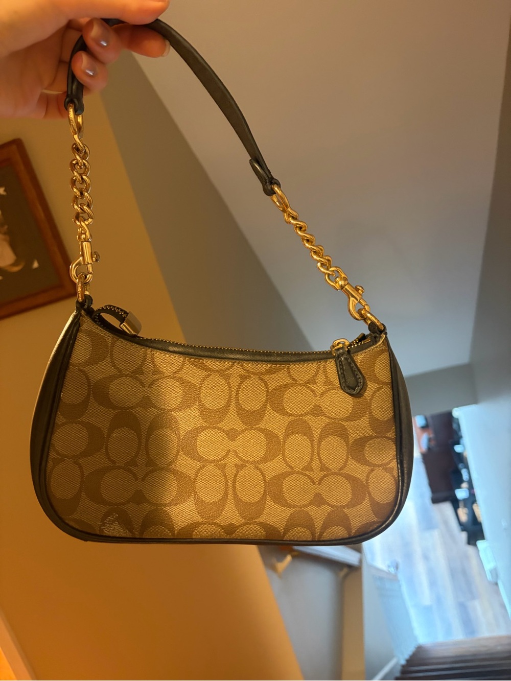 Coach Mini Shoulder and Crossbody Bag in Brown with Gold Hardware - Picture 4 of 6